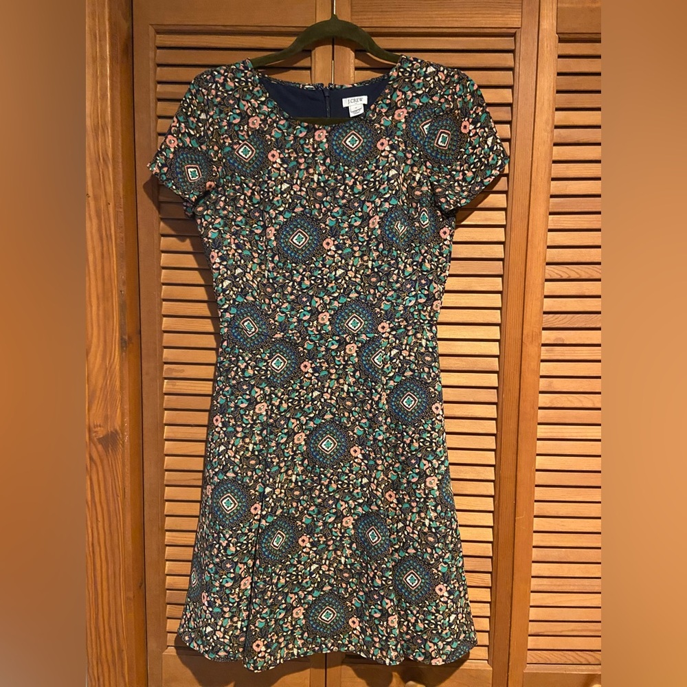 Womens J Crew multi color dress. Size 0